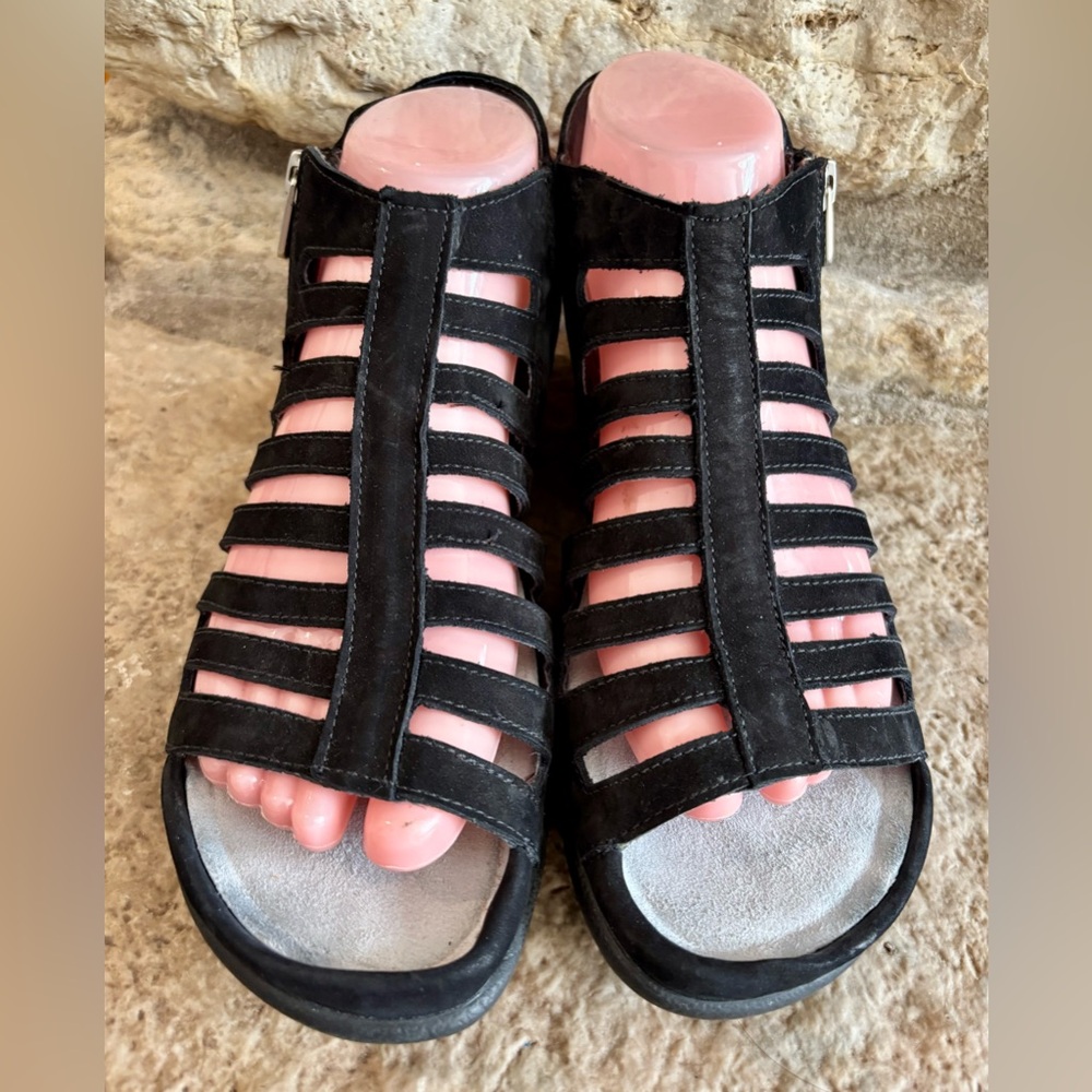Naot Black Suede Gladiator Sandals - Picture 2 of 8